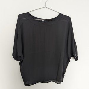 Uniqlo Dolman Sleeve Sheer Top – Black, Women's S
